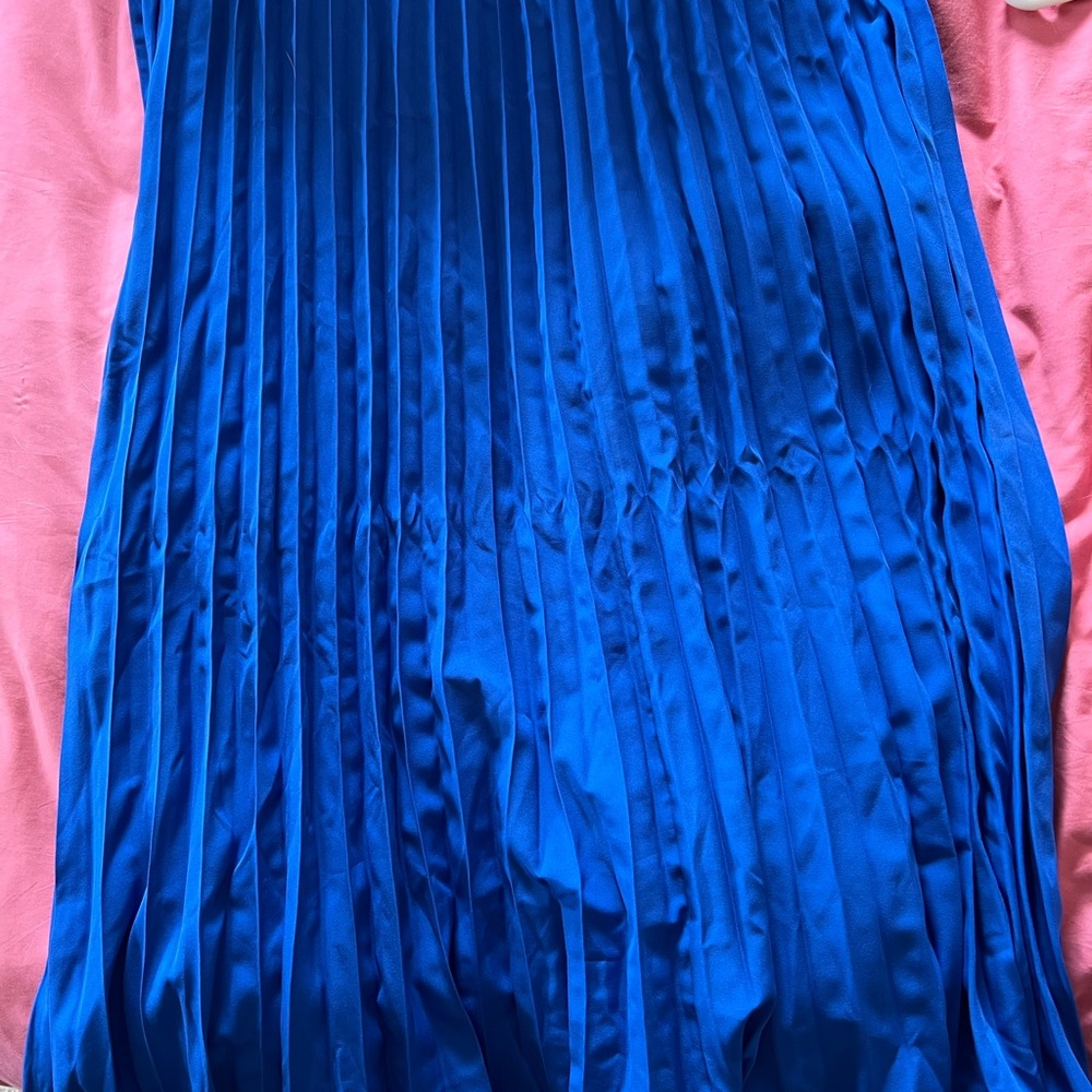 Elegant Blue Pleated Skirt